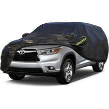 Black Waterproof SUV Car Cover ,YL Premium Black Car Cover With Reflective Strips, Dust-Proof And Scratch-Resistant Heavy-Duty 190T Fabric, Suitable For Sedans, High-Quality Hatchbacks And SUVs - 黑色 - 查看 11