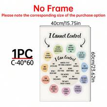 1 件“控制圈”励志帆布海报 - 可选配画框，有益心理健康的墙面艺术，宁静的角落装饰，非常适合卧室、客厅、家庭办公室。帆布墙面艺术、房间海报、家居装饰、房间装饰美学、房间装饰用品。 - 1個 - 查看 19