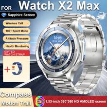 GUHUAVMI GUHUAVMI 2025 New Fashion Sports Smart Watch For Men, 1.53inch HD Screen, Wireless Call/Dial, Receiving Information, GPS Motion Track, Compass, Altitude Pressure, Multi-Sports Mode Smartwatch, Heart Rate/Sleep Monitoring Fitness Tracker, Women's Smart Watch X2, Suitable For Android And IOS