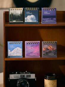 Mini 2026 Desk Calendar, Creative Landscape Calendar, Student Note Desktop Ornaments, Suitable For Home, School Season, Back To School Rewards, Etc.