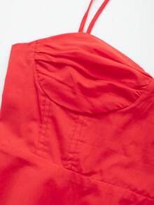 Top bustier casual y sencillo de unicolor para mujer