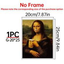 Art Decor Modern Mona Lisa Canvas Print, Fashion Theme Retro Portrait Wall Art, Frameless Ink Artwork, Indoor Hanging Decor Poster For Living Room, Bedroom, Home Office - Basquiat-Inspired Watercolor Design Gifts Birthday Graduation