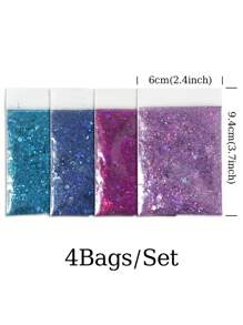 (4 sacs/set 10g/sac) Ensemble de paillettes en résine holographique mélangées, paillettes épaisses scintillantes, poudre pigmentaire pour résine époxy, pour artisanat DIY, bijoux