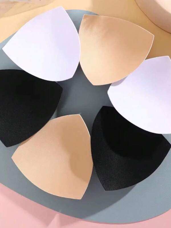 1pc Random Color Sponge Bra Pads, Thick Triangle Pad Inserts For Sports Bras, Yoga Tops, Bra Cups In Stock