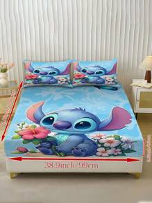 Disney Juego de 3 mantas con estampado de tótem de lobo (1 funda nórdica de plumón + 2 fundas de almohada, sin relleno). Juego de cama estampado, suave y cómodo, ideal para dormitorio y habitación de invitados.