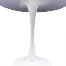 RainWeel Modern Round Dining Table, 80 * 73cm Kitchen Dining Table, Tulip Dining Room Table For 1-4 People, Mid-Century Leisure Table For Living Room Kitchen & Dining Room, White - White - View 7