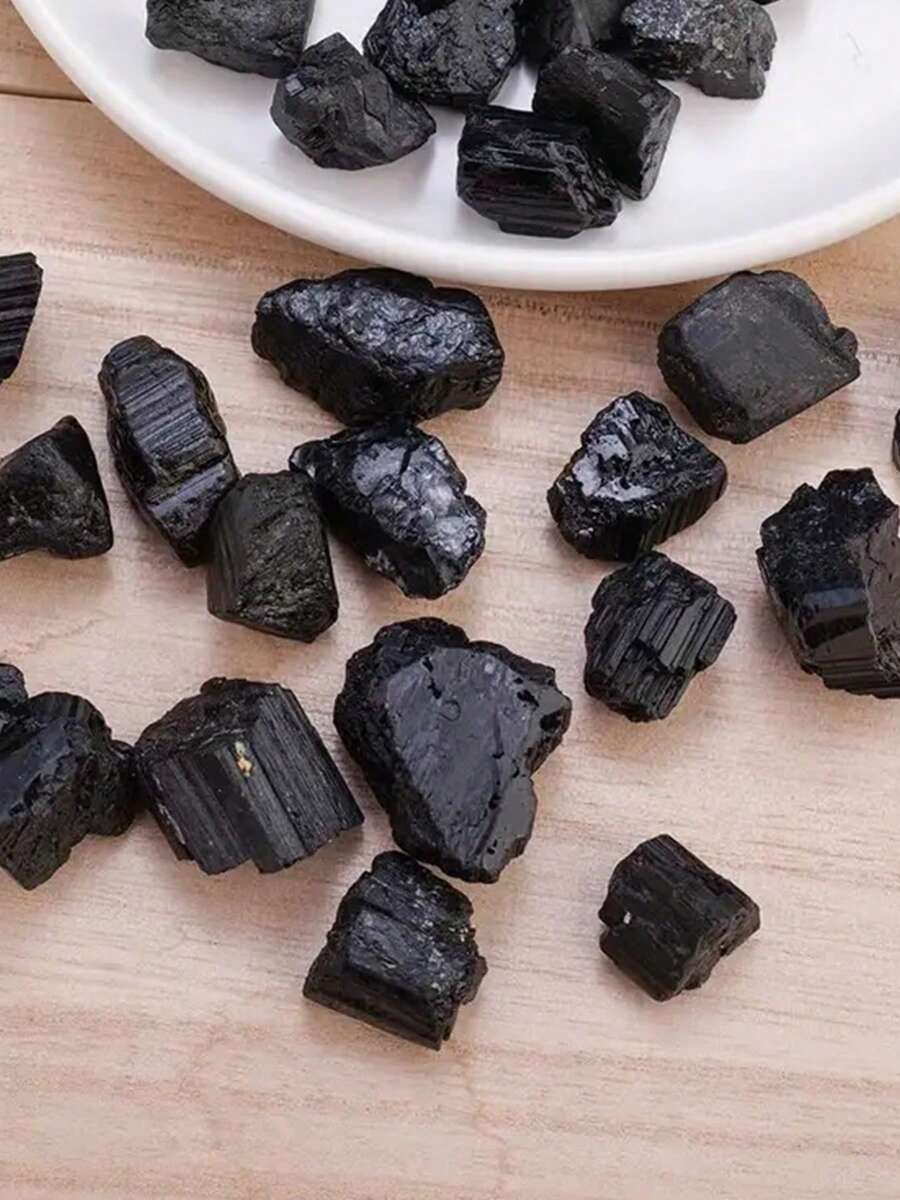 مجموعة 100 جرام من الأحجار الكريمة الطبيعية السوداء المتفاوتة الحجم من نوع السياح الأسود ،لصنع المجوهرات، ديكور المنزل، هدية عيد الأب