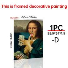 Art Decor Modern Mona Lisa Canvas Print, Fashion Theme Retro Portrait Wall Art, Frameless Ink Artwork, Indoor Hanging Decor Poster For Living Room, Bedroom, Home Office - Basquiat-Inspired Watercolor Design Gifts Birthday Graduation