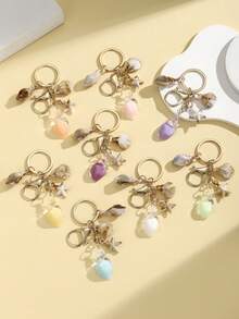 1 件全新创意逼真海洋生物海星和贝壳吊坠夜光水晶海星和贝壳吊坠女士包包吊坠礼物送给朋友适合日常使用海滩配饰海滩必需品度假