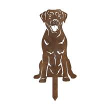 1pc Rusty Iron Metal Labrador Garden Stake - Rusty Metal Artwork - Outdoor Garden Decor