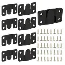 10 sets de supports de fixation d'images emboîtables, pinces en acier inoxydable pliées en Z avec 40 vis - Supports muraux ultra-résistants pour grands cadres, connecteurs de meubles, supports de canapé et de tête de lit, solution de fixation d'images | Design emboîtable | Pinces en métal durables, quincaillerie de fixation d'images