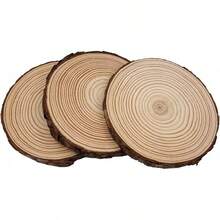 Unfinished Natural With Tree Bark Wood Slices 10 Pcs 4.2-4.7 Inch Disc Coasters Wood Coaster Pieces Craft Wood Kit Circles Crafts Christmas Ornaments DIY Crafts With Bark For Crafts Rustic Wedding - 9件5.1-5.5英寸 - 查看 2