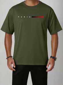 Men's Summer Letter Print Crew Neck Short Sleeve Casual T-Shirt