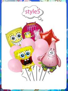 SpongeBob SquarePants 海绵宝宝和铝箔气球和彩色卡通乳胶气球海绵宝宝和派大星形状人物铝箔气球 - 彩色 - 查看 20