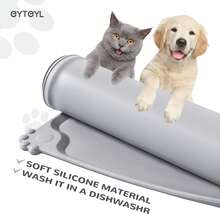 وسادة تغذية للحيوانات الأليفة مقاومة للماء مع حواف عالية - متعددة الأحجام والألوان، حصيرة سيليكون، حصيرة طعام للحيوانات الأليفة لا تنزلق للكلاب والقطط (48 * 30 سم)
