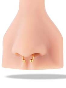3 Pieces Of Gold Stainless Steel Earrings, Nasal Septum Ring, Gold Spiral Cartilage Puncture Gift Jewelry, Women's Body Horseshoe Ring, Inner Diameter 10mm, Suitable For Nostrils, Ear Cartilage, Earlobes, Circular False Earring Earrings, Nose Ring, Nasal Septum Ring