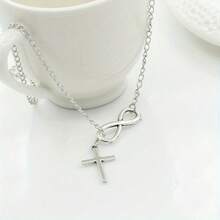 8-Letter Cross Simple Necklace - Fashionable Good Luck 8-Letter Necklace, Suitable For Men And Women's Fashion Temperament, Elegant, Advanced, Simple And Versatile