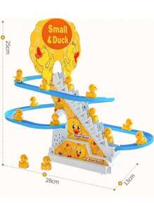 The Yellow Duck Automatic Climbing And Sliding Toy Is Perfect For Birthday And Holiday Gifts. Manual Installation Of Track (Requires Two No. 5 Batteries To Be Provided),Duck,Sensory Toys,Ducks