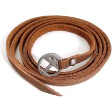 Rantanto Genuine Leather Wrap Bracelets Western Stackable Cuff Adjustable Boho Layered Bracelet Jewelry Men Women - màu nâu - Xem 4
