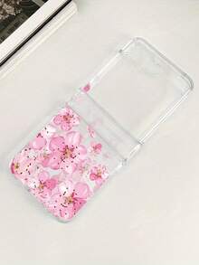 Funda de protección compatible con Samsung Galaxy Z Flip6 Z Flip5 5G Z Flip 4 Z Flip3 5G, con patrón de flores rosas, anti-caídas, anti-golpes, transparente, de PC duro, plegable, resistente al agua y a los arañazos - flores - Ver 7