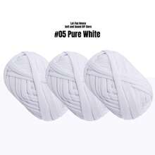 3 Rollen 100g Strickgarn Einfarbig, Häkelstoff für T-Shirt-Garn zum Selbermachen, Strickkunst, Körbe, Taschen, 30m/32 Yards