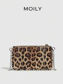 女士复古串珠链条拼接斜挎包，树皮纹理，纯色通勤信封包，方形盒包，独特设计，硬壳链条斜挎包，女士购物袋