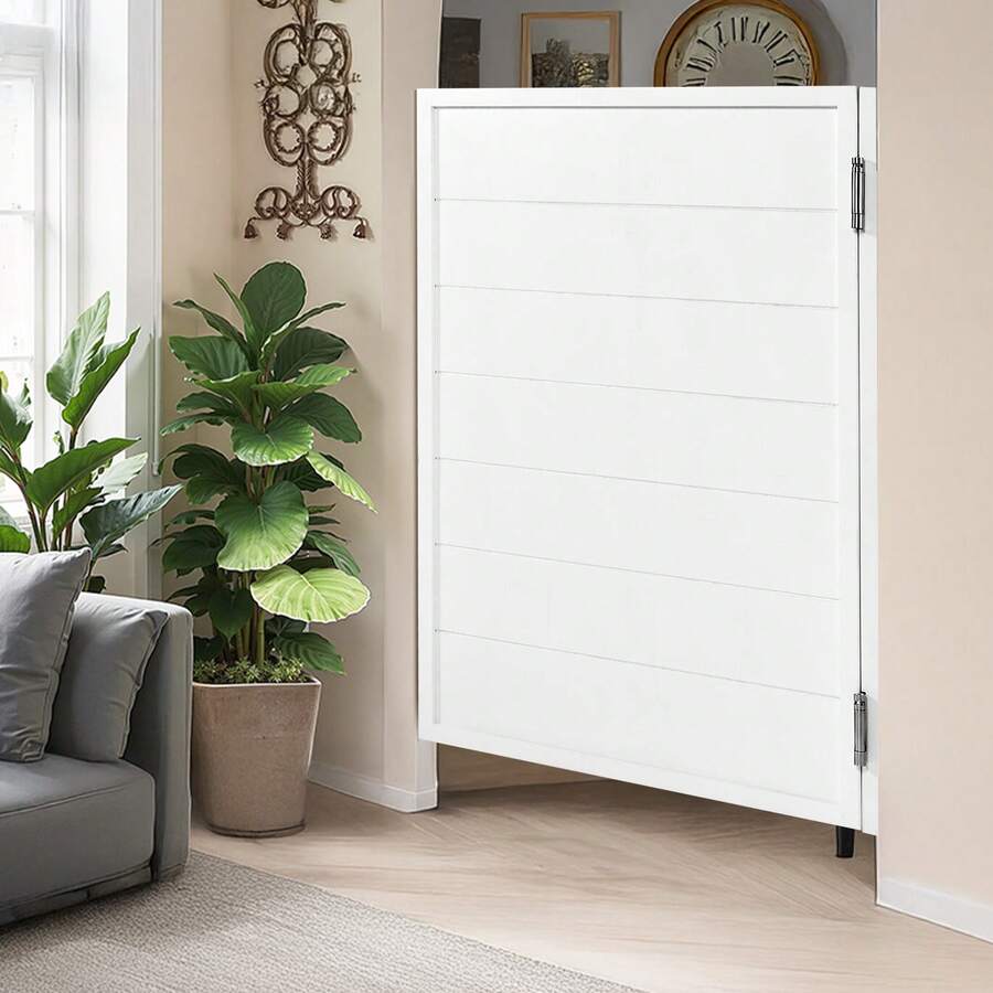Saloon Doors, 32"W X 42" H Single Swinging Cafe Interior Doors, Square Design Premium Pine Wood, With Hinges & Hardware Kit, Easy To Install, For Hallway Kitchen Bar Pub Entrance, White - Single 32"W X 42"H Square - View 1