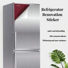 1 Roll Of Metal Texture Self-Adhesive Vinyl Wall Paper, Viscous Wallpaper, Silver/Gold Metal Stainless Steel Texture Decorative Film, Refrigerator, Dishwasher, Disinfection Cabinet Furniture Decoration, Cabinet And Dining Table Color Change Renovation Decoration,Peel And Stick Wallpaper