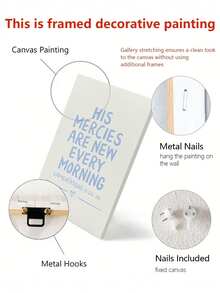 1 件无框聚酯蓝色圣经经文帆布墙画，适用于客厅和卧室装饰，完美的家居礼物 - 彩色 - 查看 8