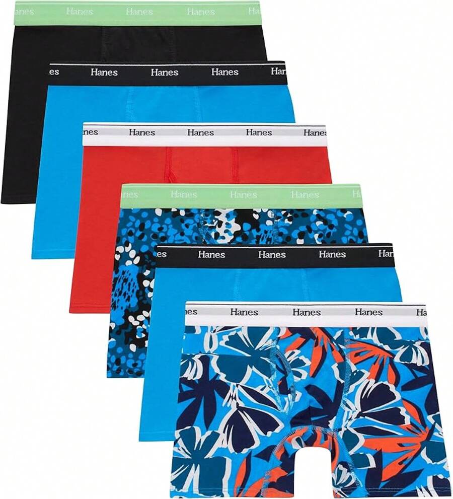 Boys' Originals Boxer Briefs, Tween Boy Underwear, Cotton Stretch, 6-Pack