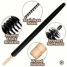 Cepillo Limpiador de Radiador, Cepillos de Limpieza de Pelusas para Lavadora, Limpiador de Ventilación de Secadora Largo y Flexible, Herramientas de Limpieza para el Hogar - Negro - Ver 6