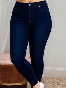 Jeans Vaqueros TALLAS EXTRA Para Mujer Curvy Amoldan la Figura De Talle Alto y Compresión de Abdomen Uso Diario Casual Chic Moderno