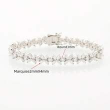 莫桑石蝴蝶手链 D 色 VVS1 925 纯银镀白金钻石测试通过珠宝礼物适合男女