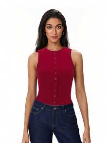 Women Y2k Button Down Crop Tops Casual Summer Solid Color Crop Shirt Knit Ribbed Button Front Long Sleeve Shirt For Club Streetwear Aesthetic Grunge Clothes - Đỏ - Xem 6