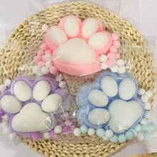 1/2/3 piezas Juguete adhesivo suave hecho a mano con forma de garra de gato, juguete apretable lindo para aliviar el estrés, color aleatorio - Multicolor - Ver 3