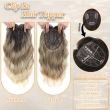 MHair Toppers For Women With Thinning 16 Inch Toppers Hair Pieces For Women French Clip In Bangs 360° 3D RT6613A Bangs 7001 - 深棕色至米色 - 查看 4