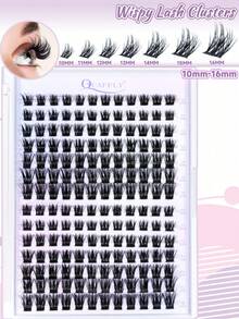 168PCS C-Curl Natural Lash Clusters Clear Band Eyelash Clusters Wispy Lashes Clusters 10-16mm Cluster Eyelash Extensions Individual Lashes DIY Lash  Natural Look - màu đen - Xem 4
