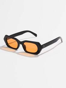 1 Stück Männer Plastik quadratischer kleiner Rahmen Vintage personalisiert Niet klassisch minimalistisch lässig alltäglich vielseitig hochwertig lässig Streetwear Outdoor Sport Reise Deko Mode Brille Schule schick Preppy Schul-Look