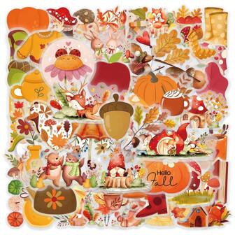 50pcs Autumn Series Graffiti Stickers, For Suitcases Mobile Phone Cases Laptop Helmet Skateboard Scrapbook Waterproof Decorative Stickers DIY Creative,For School Supplies,Back To School