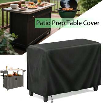 1 st. Buitentafelhoes 52 inch voor Unity XL Buitentafel met wielen, Beschermend voor grill- en eetkeuken, Opbergdoos voor buiten, Polyester hoes, Terrastafel voor voedselbereiding