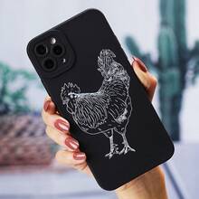 Funda de teléfono móvil con diseño de estampado de pollo para Apple  17 15 16 14 13 12 11 XS XR X 7 8 Mini Plus Pro Max SE 2020 2022 para regalos - Negro - Ver 8
