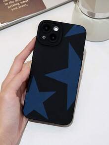 1个带穿孔边缘星形图案的加厚防震保护手机壳，兼容 16/11/16 Pro/16 Plus/16 Pro Max/16 e/15 Pro Max/13/14/12/XS/XR/7G/8P、Galaxy S25/S25 Plus/S25 Ultra/A16/A36/A26/A56/A50/A12/A32/A52/A72/A51/A21 S/A13/A14/S24/S24 Plus/S24 Ultra、S22/A52/A53/A54/A55/S23、11/12 Pro/12/12 X/13 Pro/14 Pro/15 Pro、10/9/Note9/12c/Note11 Pro/Note8 Pro - 彩色 - 查看 3