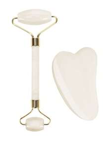 Conjunto de Ferramentas de Massagem de Beleza Facial, Incluindo Rolo, Prancha de Massagem, Prancha de Raspagem das Costas do Corpo, Opções de Rosa e Branco