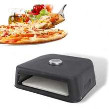 Grill Top BBQ Pizza Oven | Pizza Stone Included | Temperature Gauge,Carry Handle - Black - View 6