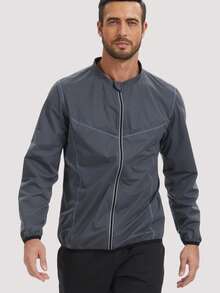 1PC Sauna Suit For Men Sweat Sauna Jacket Zipper Gym Workout Sweat Shirt - Grey - View 2