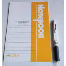 Cahier de bureau élégant A5 + stylo rétractable bicolore à pointe balle de 0,7 mm - pour une excellente écriture