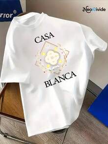 [Salidas Casuales] Camiseta de Secado Rápido con Estampado de Letras CASA para Hombre - Transpirable y que Absorbe la Humedad, Ajuste Regular de Mangas Cortas para Gimnasio, Correr, Senderismo y Ropa de Ocio, Camiseta de Entrenamiento - Negro - Ver 2