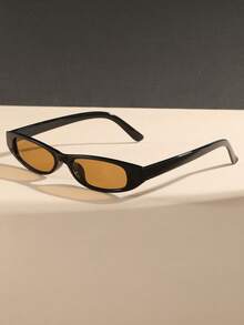 1 Pair Women's Cat Eye Slim Personalized Y2K Versatile Street Style Runway Shaping Fashion Glasses Oval Shape Shades - Multicolor - View 3