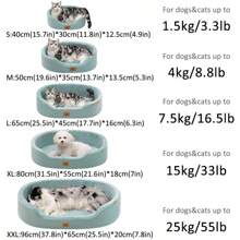 1 قطعة سرير للكلاب/القطط، قابل للإزالة والغسيل، سرير نوم للحيوانات الأليفة شبه مغلق عالي وسميك، الأكثر مبيعًا، مناسب للكلاب والقطط صغيرة/متوسطة/كبيرة، 4 ألوان، مانع للانزلاق، قاع مقاوم للرطوبة من قماش الأكسفورد