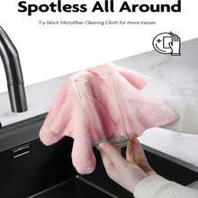 Fantasticlean Microfiber Cleaning Cloth Roll -60 Pack, Tear Away Microfiber Towels, 12" X 12", Reusable, Washable, Scratch Free, Ultra Absorbent Dish Rags For Car, Home, Garage Or Shop (Pink &Amp; Grey) - Pink and Grey - View 3